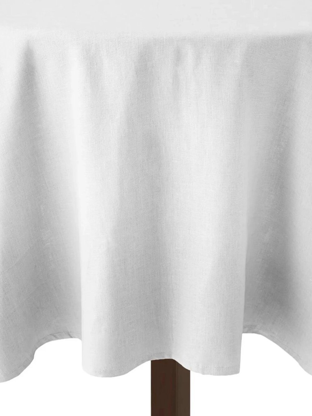 SFERRA Festival 90" Round Linen Tablecloth White Hemstitched Luxury Imported